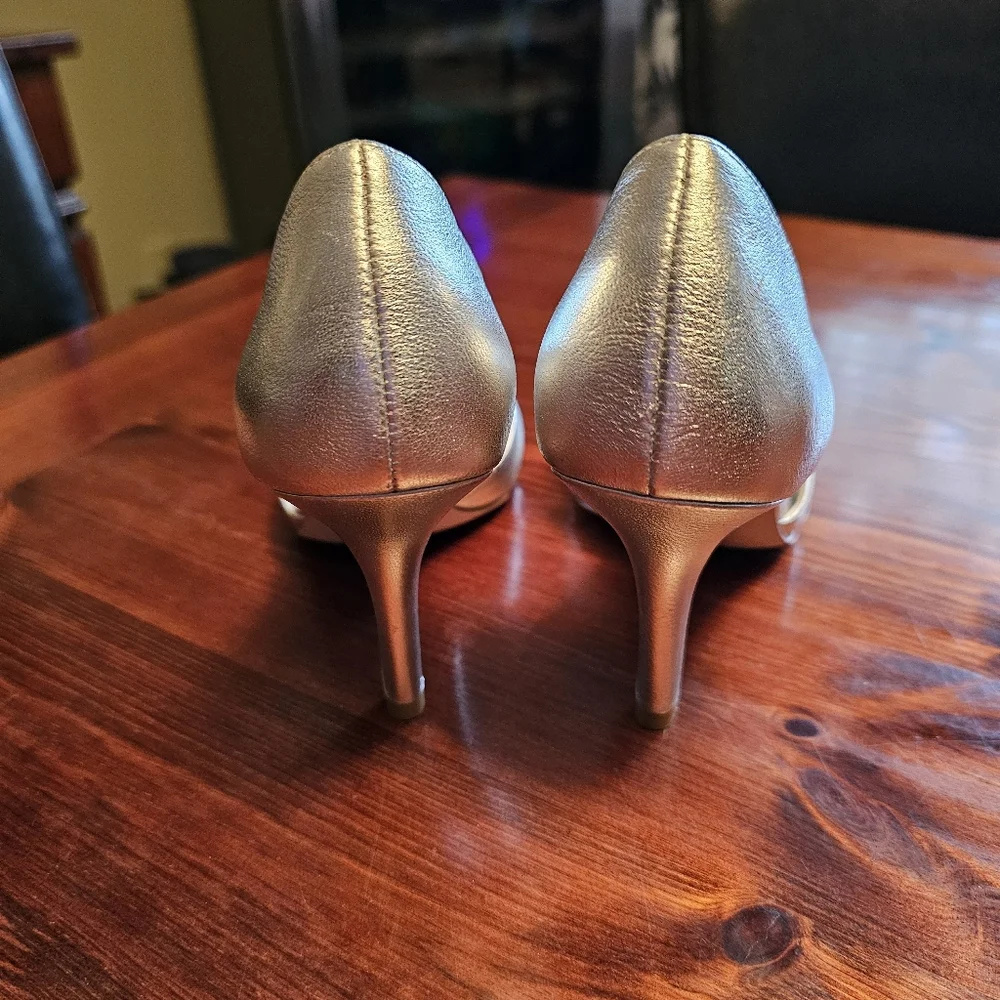 Elegant Silver Women's Open-Toe Heels‎ From Browns. Size 6.5 - Picture 4 of 9